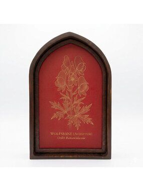 Gothic Wolfsbane Altar Plaque | Dark Cottagecore Aconitum Botanical Wall Art